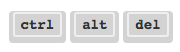 stylized ctrl + alt + delete keys
